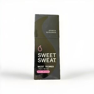 Sweet Sweat Waist Trimmer Band (Women & Men) - Trainer Belt - Black / Pink XXL